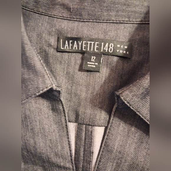 Lafayette 148 Darkwash Denim Midi Dress - Picture 7 of 14